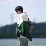 相机片秋冬撞色绣花大码港风拼接卫衣时尚外套男V906P68控88，女装短外套，电商A029