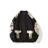 新款抖音直播港风潮流大码拼接夹克外套棒球服J811P78控108，男装夹克，电商A029