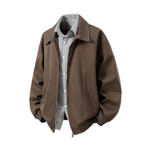 二开秋冬白底立体图大码假两件衬衫领夹克外套男 J862 P78 控128，男装夹克，电商A029