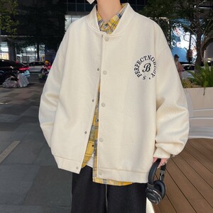 2025秋冬新款原创大码宽松港风棒球服夹克外套男 J836 P78控108图片