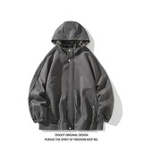 二开秋冬白底平铺大码绣花拼接连帽夹克外套男J866P78控128，男装夹克，电商A029