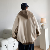 原创抖音港风相机片大码连帽假两件夹克外套男J875P88控138，男装夹克，电商A029