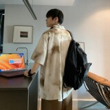 新款冰丝速干轻熟店主风痞帅港风花短袖衬衫大码C615P40控58，男装T恤，电商A029