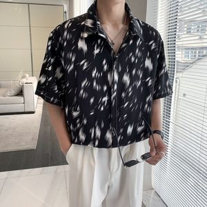 东南亚风轻熟店主风痞帅短袖话衬衫大码港风花衬衫C608P40控58