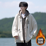 加棉加厚大码港风连帽假两件宽松棒球服夹克外套J853JMP98控138，男装夹克，电商A029