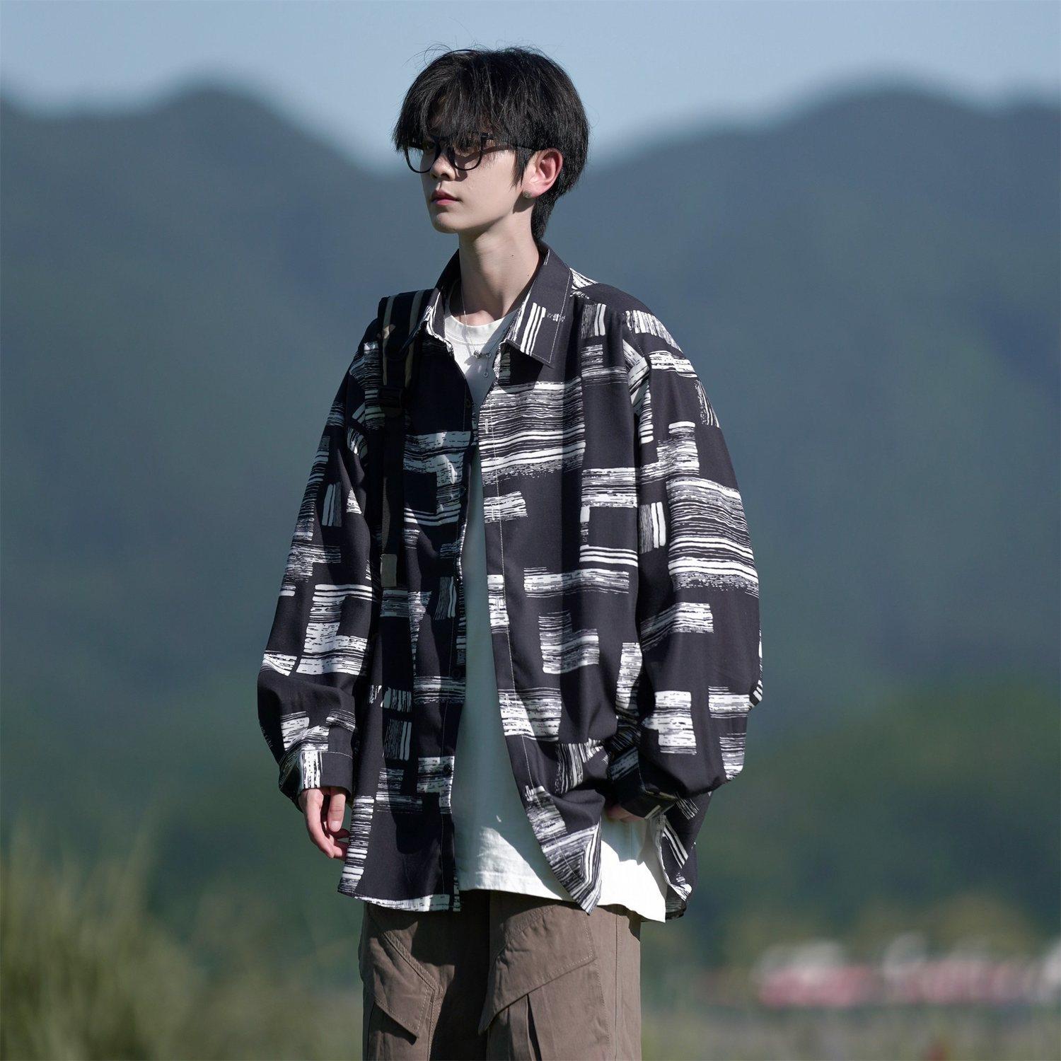 延续相机片港风大码长袖衬衫衬衣男  C609长袖 C630 P50 控78图片