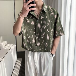 东南亚风轻熟店主风痞帅短袖话衬衫大码港风花衬衫 C608 P40 控58图片
