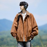 二开原创相机片港风大码绣花皮衣皮夹克外套男J872P88控138，男装夹克，电商A029