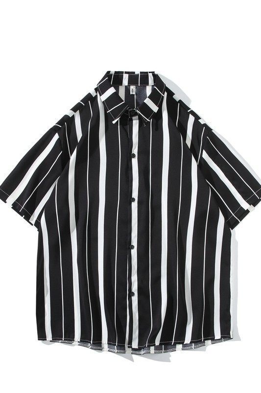日系白底平铺男冰丝轻熟店主风痞帅短袖衬衫大码C613P40控58,男装T恤,电商A029