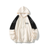 秋冬港风大码撞色绣花大码宽松拼接卫衣时尚外套男V912P70控98，女装短外套，电商A029