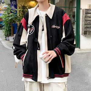 抖音直播 新款拼接棒球服港风拼接大码夹克外套 J801 P98 控128图片