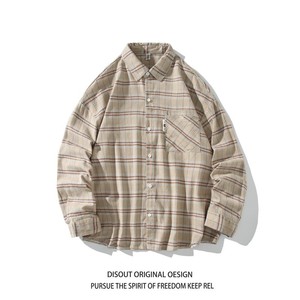 冬新款白底日系港风格子长袖衬衫男C619 P58 控78 成分棉100，男装衬衫，电商A029