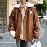 秋新款外景港风大码皮衣皮棉衣毛内胆加厚外套男MY180P138控188，男装皮衣，电商A029