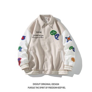 相机片新款大码宽松翻领贴标棒球服夹克外套港风男 J835 P98控138图片