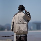 相机片撞色原创港风大码宽松棒球服夹克港风外套男J850P98控138，男装夹克，电商A029