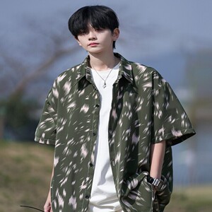 相机片夏季抖音直播港风大码外景短袖衬衫花衬衣C608P40控58