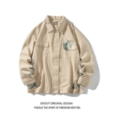 秋新款白底平铺日系港风潮流大码拼接夹克外套J832P78控108，男装夹克，电商A029