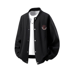 秋冬原创抖音白底立体图大码绣花夹克外套棒球服男 J870 P78控128，男装夹克，电商A029