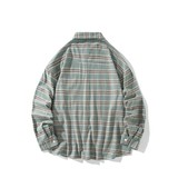 冬新款白底日系港风格子长袖衬衫男C619P58控78成分棉100，男装衬衫，电商A029