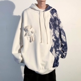 秋冬新款小熊大码套头港风拼接卡通卫衣时尚外套V903P70控98，男装卫衣，电商A029