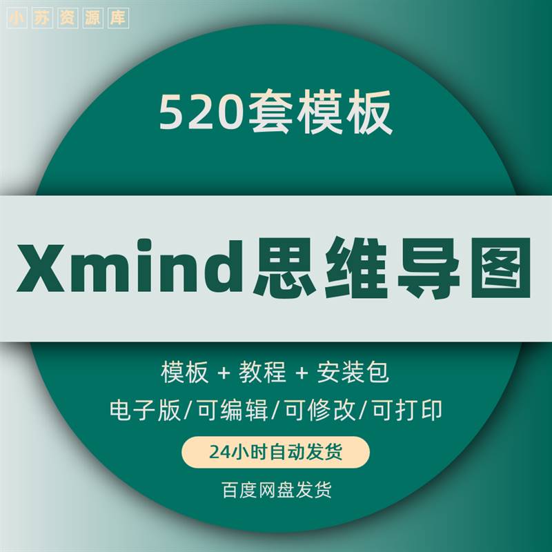 xmind模板思维导图模板赠送软件安装包导出无水印再送视频教程