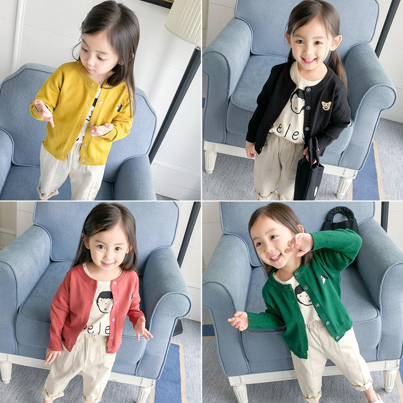 女童毛衣開衫韓版秋裝2018新款嬰兒小童寶寶兒童針織外套1-2-3歲4