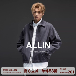 翻领夹克男春秋季 做旧底特律工装 复古宽松潮流外套 潮牌美式 ALLIN