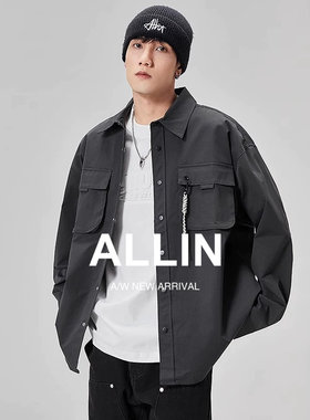 ALLIN美式潮流宽松衬衫