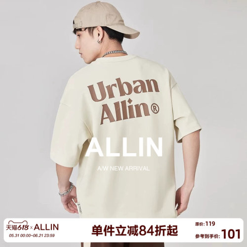 ALLIN品牌logo印花短袖T恤