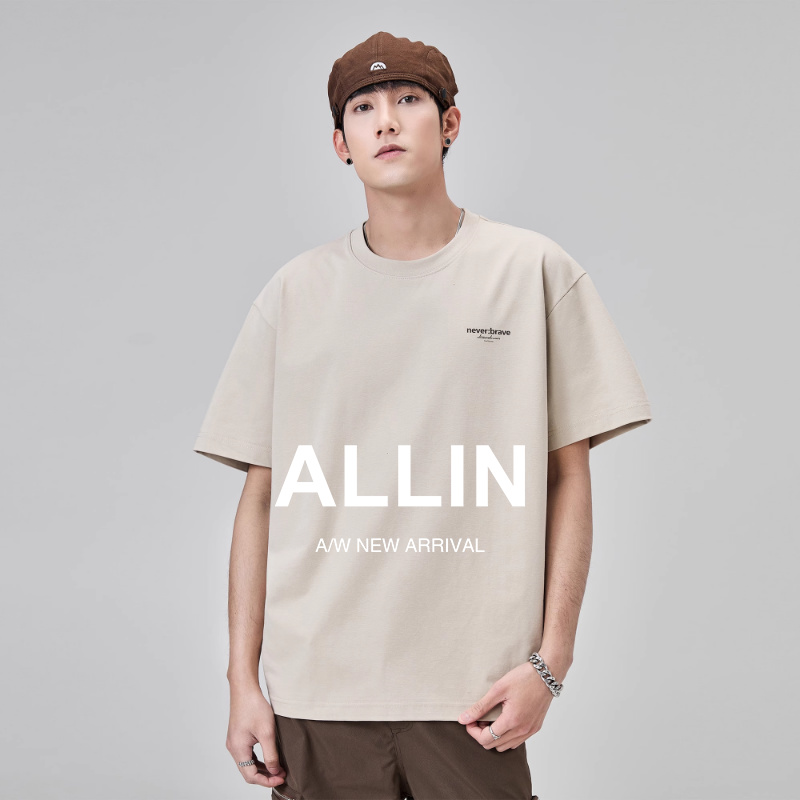 ALLIN 透气凉感短袖t恤男夏季速干圆领柔软舒适体恤半袖休闲上衣