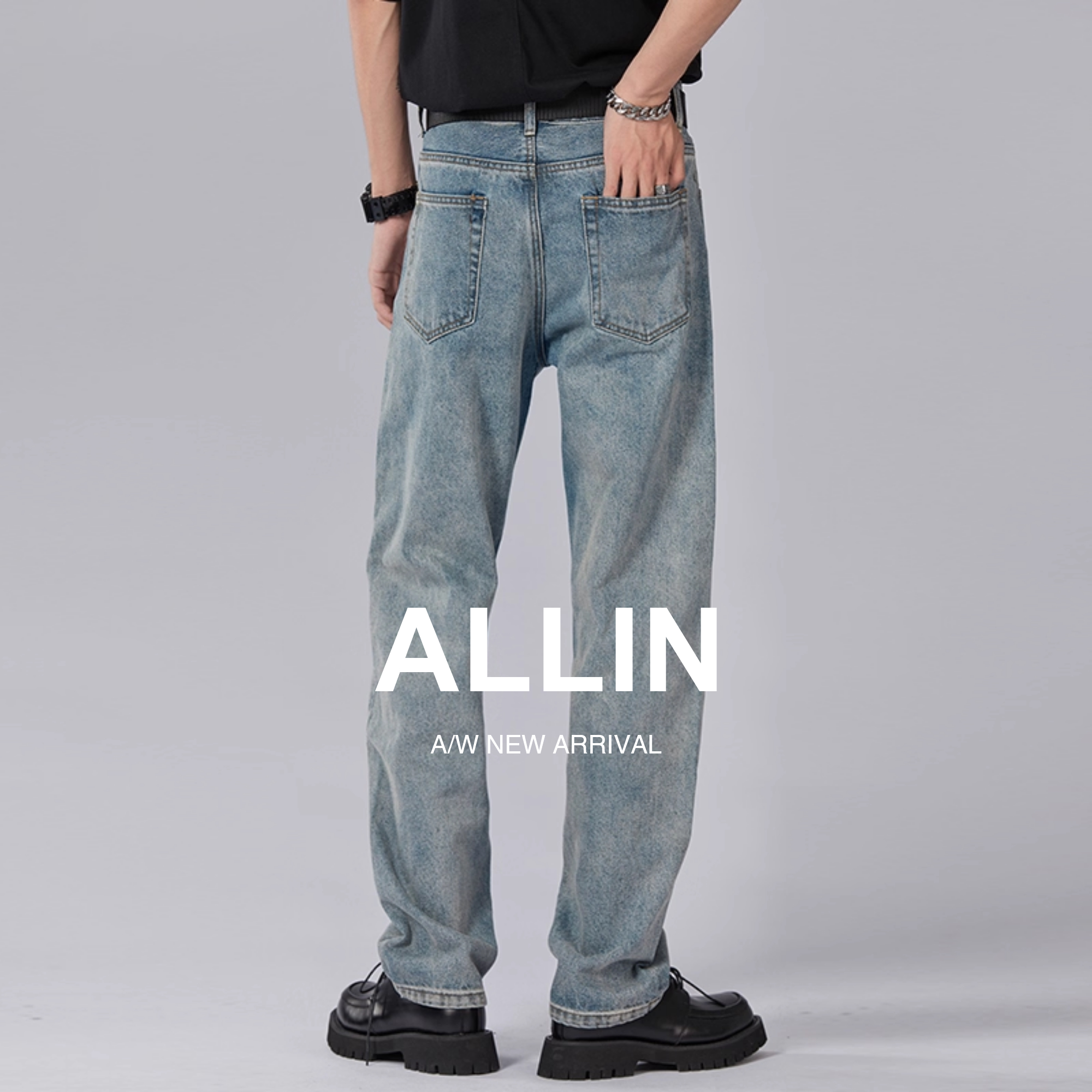 复古美式宽松百搭牛仔裤