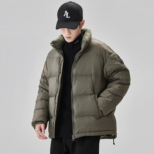 ALLIN 立领短款鸭绒羽绒服男冬季轻薄面包服加厚保暖美式潮牌外套