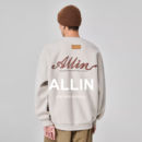 打底上衣 潮牌重磅字母印花情侣长袖 ALLIN 无帽圆领卫衣男秋冬美式