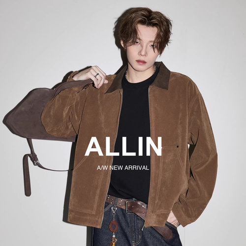 ALLIN cleanfit翻领夹克男春秋季宽松休闲复古拉链款工装情侣外套