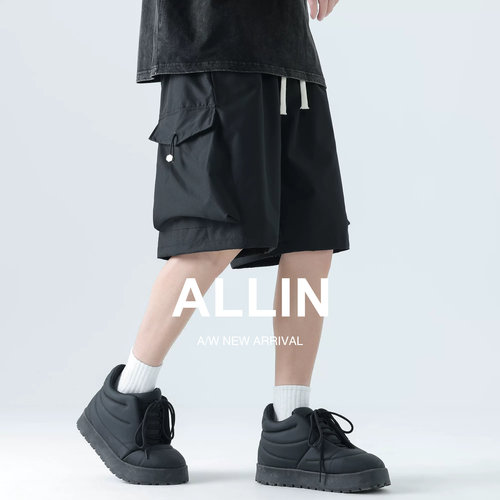 ALLIN休闲短裤阔腿藏肉修饰腿型