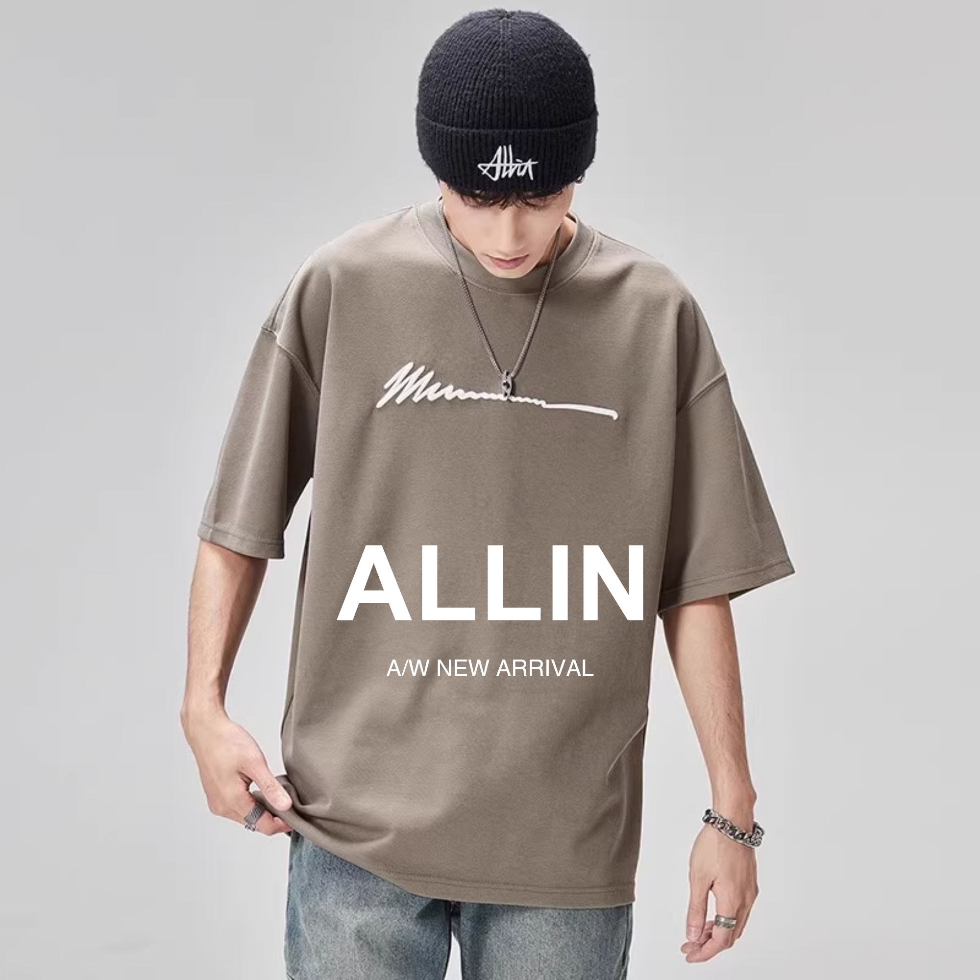 ALLIN潮流宽松百搭T恤