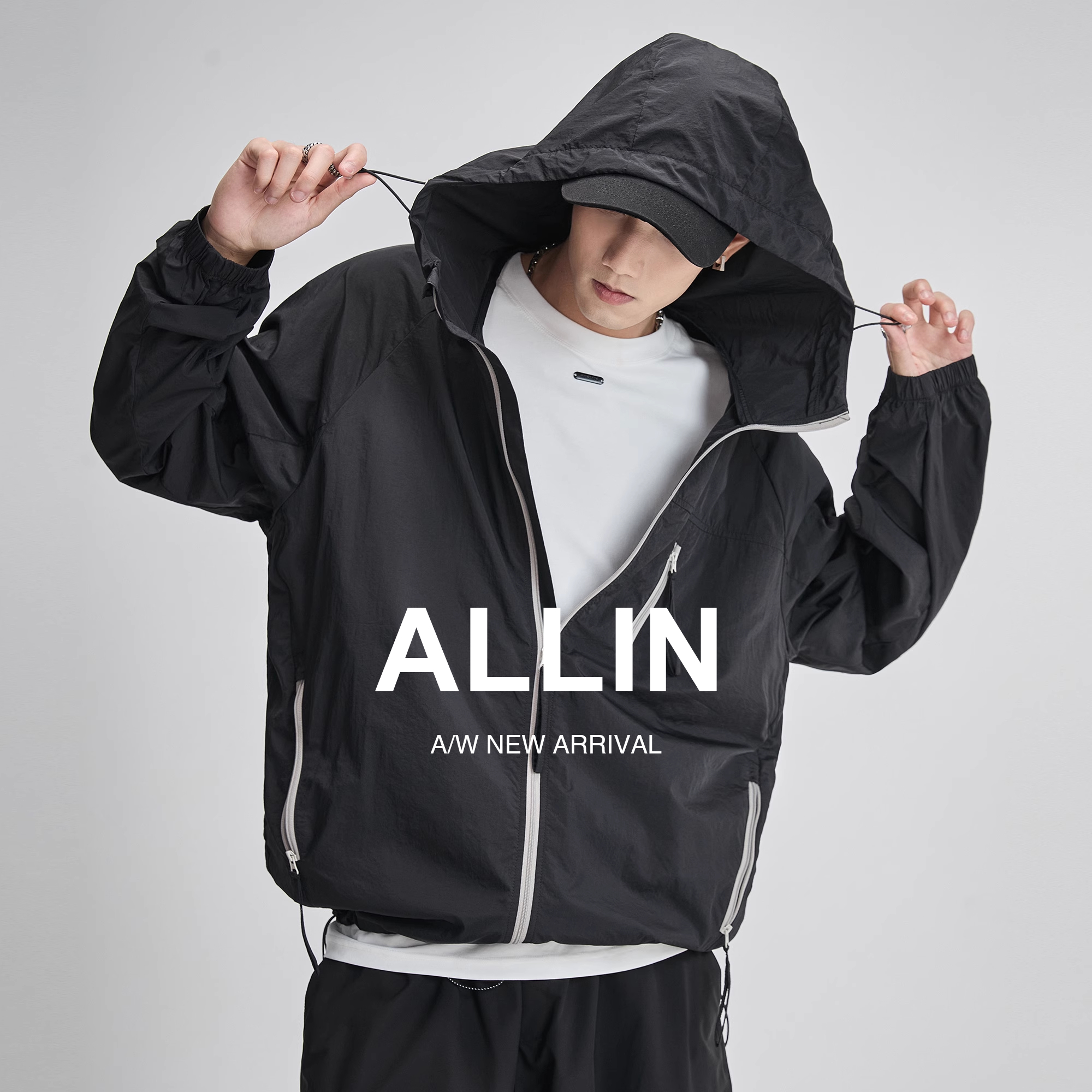 ALLIN UPF50+防晒衣男女夏季防紫外线连帽外套山系户外钓鱼登山服