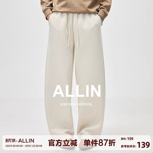 cleanfit直筒宽松阔腿长裤 ALLIN 美式 男春秋新款 子 潮牌垂感休闲裤