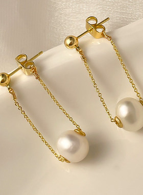 【仙仙专属】8-9mm天然淡水珍珠优雅气质轻奢百搭925银耳钉R010