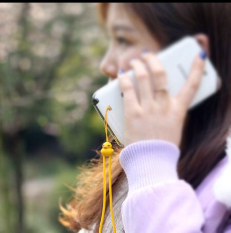 台湾可爱小黄鸭 小鸡 弹力硅胶 手机挂绳 挂链吊绳 U盘相机钥匙包