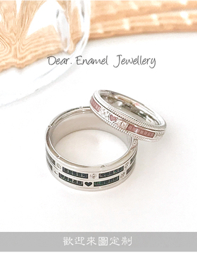 华o洛芙情侣对戒珐琅彩戒指旋转