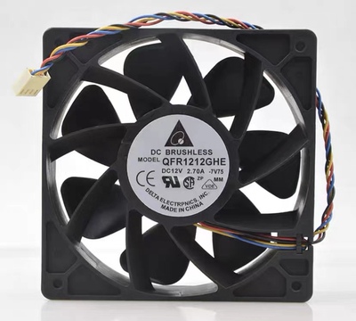 2.7A QFR1212GHE 12v 2线全速 4线PWM温控散热风扇