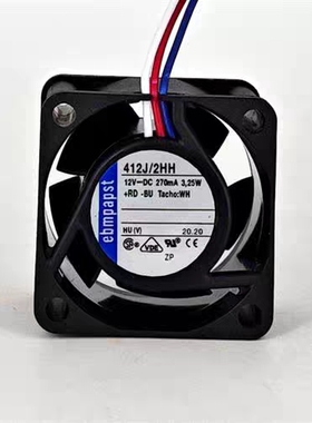 全新 412J/2HH 12V 3.25W 原装德国ebmpapst 4025 设备进口风扇