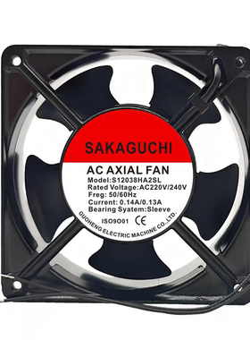 SAKAGUCHI S12038HA2SL AC220V 0.14A/0.13A 12CM 机柜散热风扇