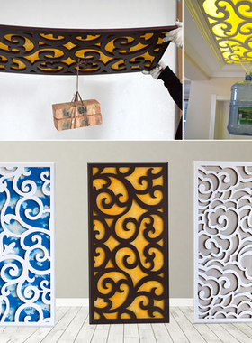 吊顶花格天花封顶装饰PVC镂空雕花板客厅背景墙格栅屏风隔断通花