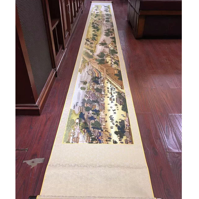 清明上河图十字绣成品6米全景纯手工珍藏品客厅山水大幅挂画已裱