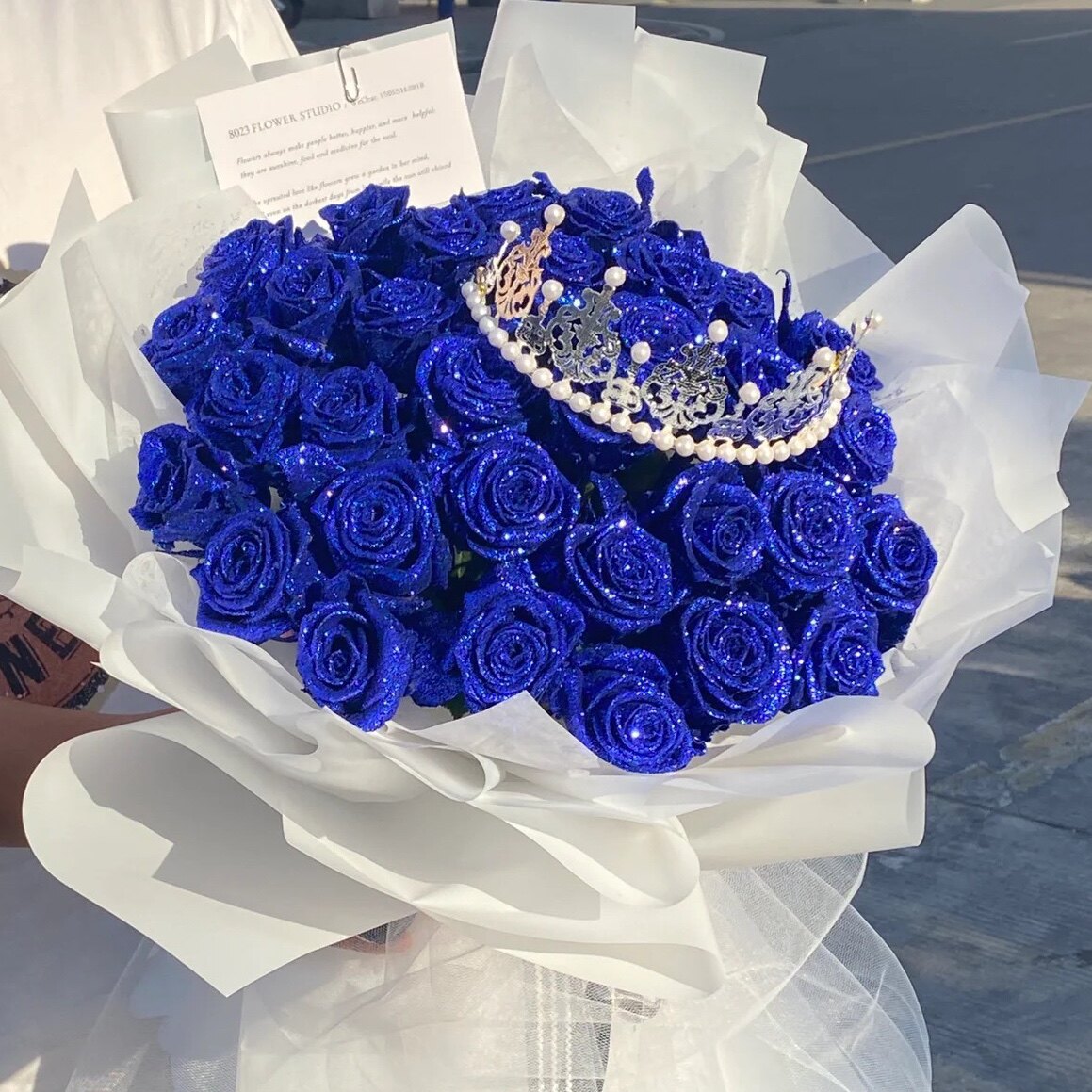 520蓝色妖姬真花玫瑰鲜花花束速递同城送女友南京上海生日配送