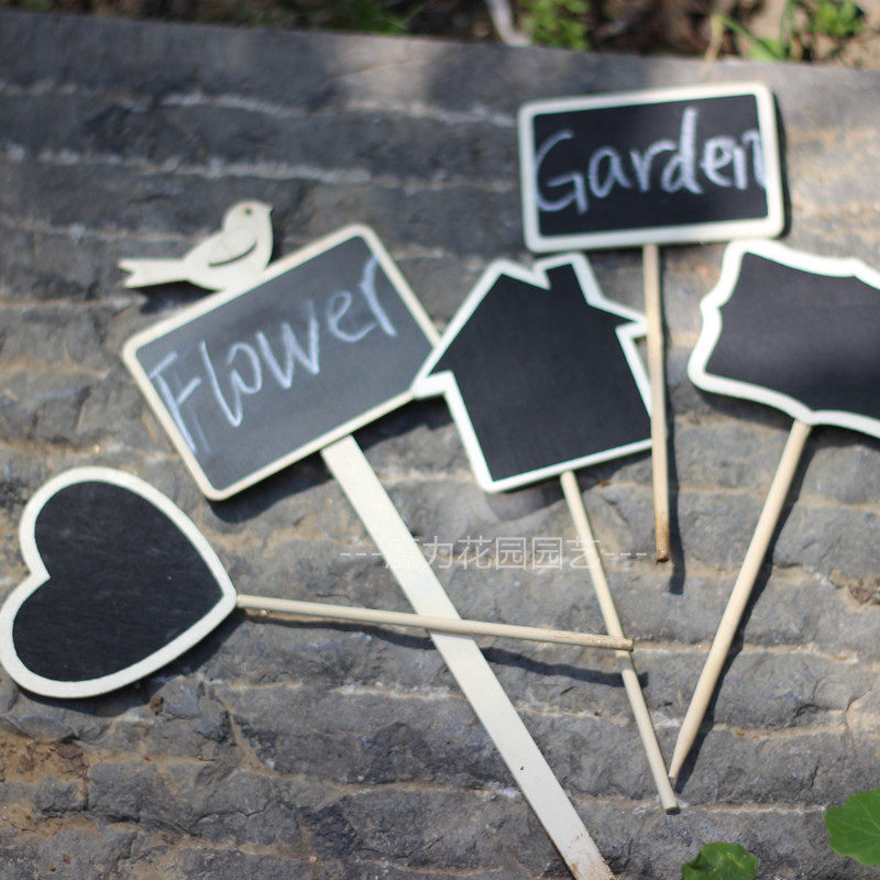 花盆插标 园艺标签 小黑板花插 花盆装饰物 diy装饰可粉笔写字