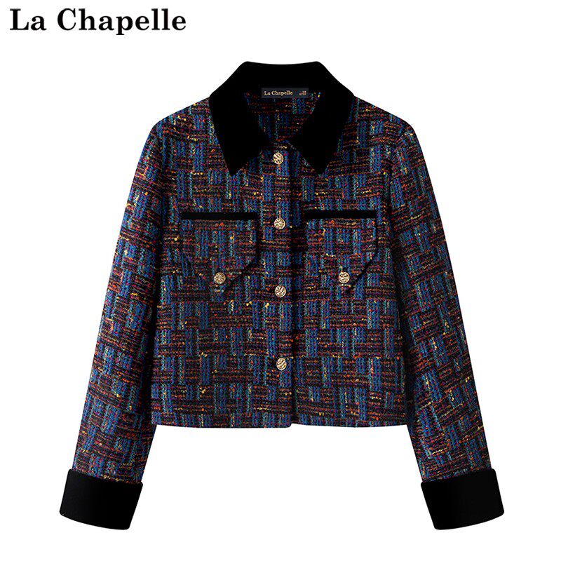 拉夏贝尔/La Chapelle对白复古撞色小香风短外套秋季粗花呢气质女属于什么档次？