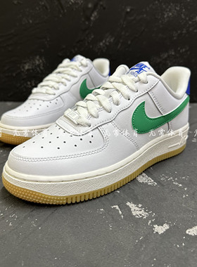 Nike/耐克Air Force 1女子AF1白绿小棕低休闲空军板鞋DD8959-110